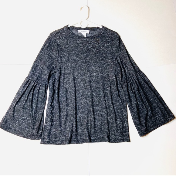 Workshop Republic Clothing Tops - Workshop Republic Clothing Gray Bell Sleeves Top L